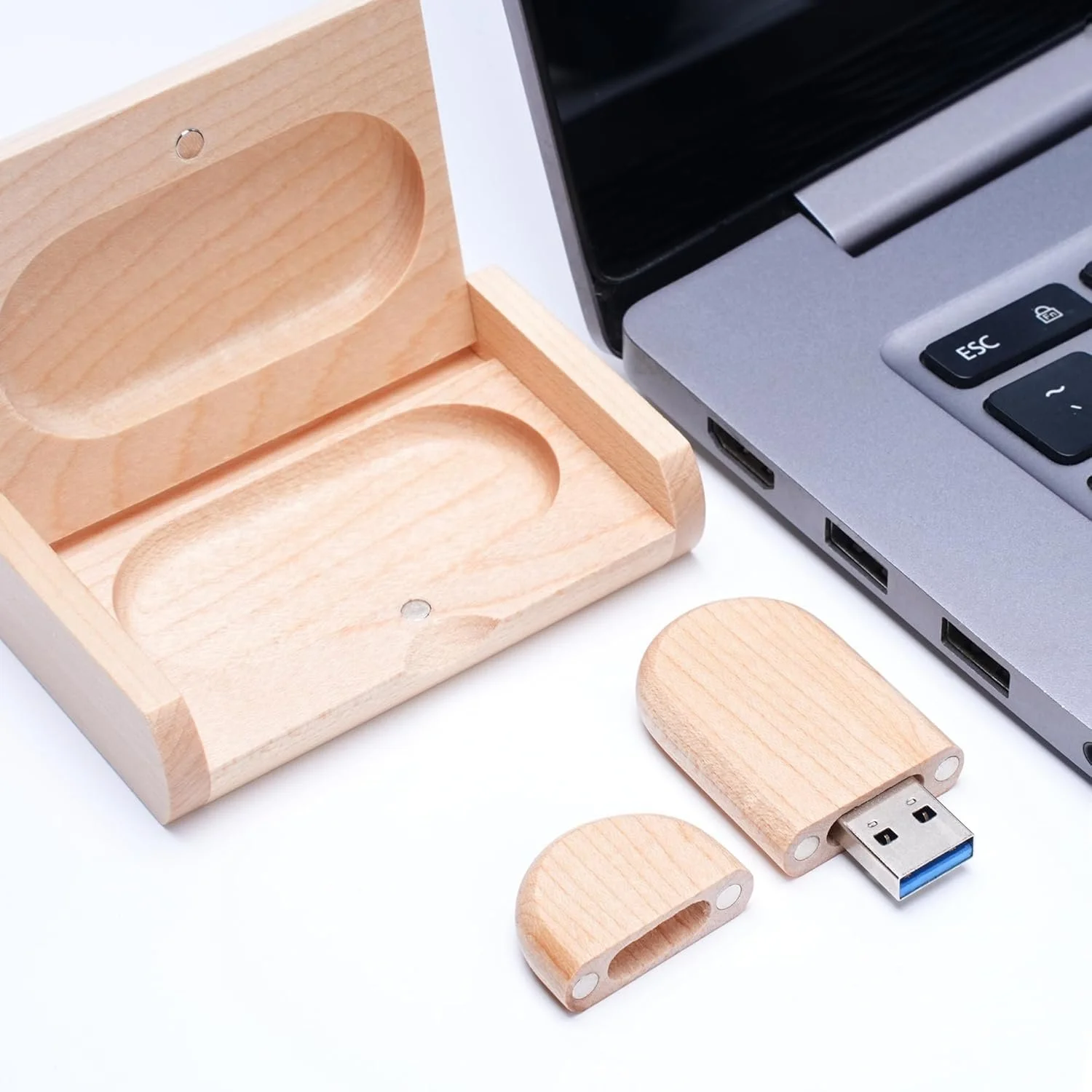 USB-накопичувач Wooden 16ГБ USB 2.0 з дерев'яною коробкою, фото №6