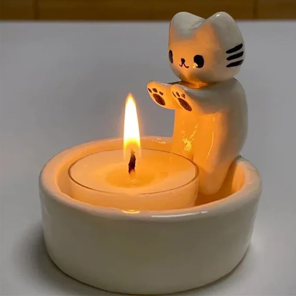 Подсвечник Umikk Candle Holder Cute Cat (белый, без свечей), фото №5