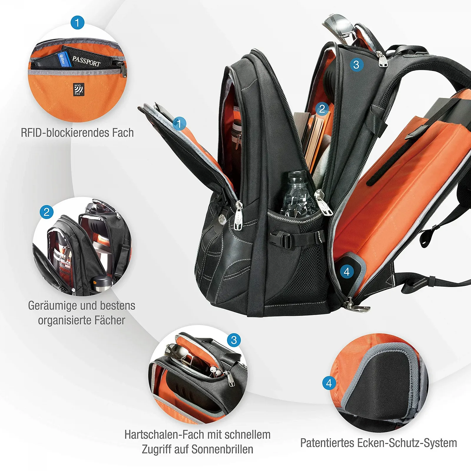 Рюкзак для ноутбука Everki Concept 2 EKP133B 17 дюймів RFID Чорний, фото №4 Рюкзак для ноутбука Everki Concept 2 EKP133B 17 дюймів RFID Чорний, фото №4