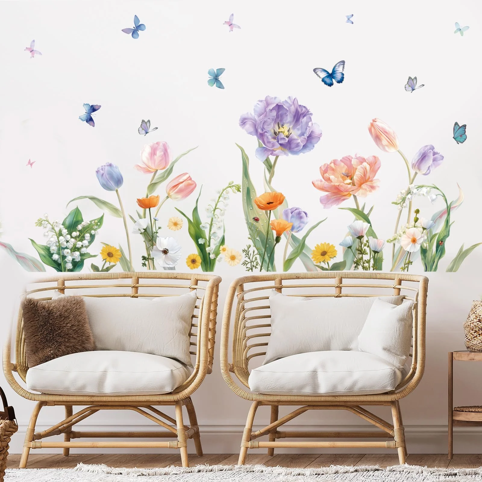 Наклейка на стіну SHUCHING Акварельні тюльпани Самоклеюча, фото №5 Наклейка на стіну SHUCHING Акварельні тюльпани Самоклеюча, фото №5