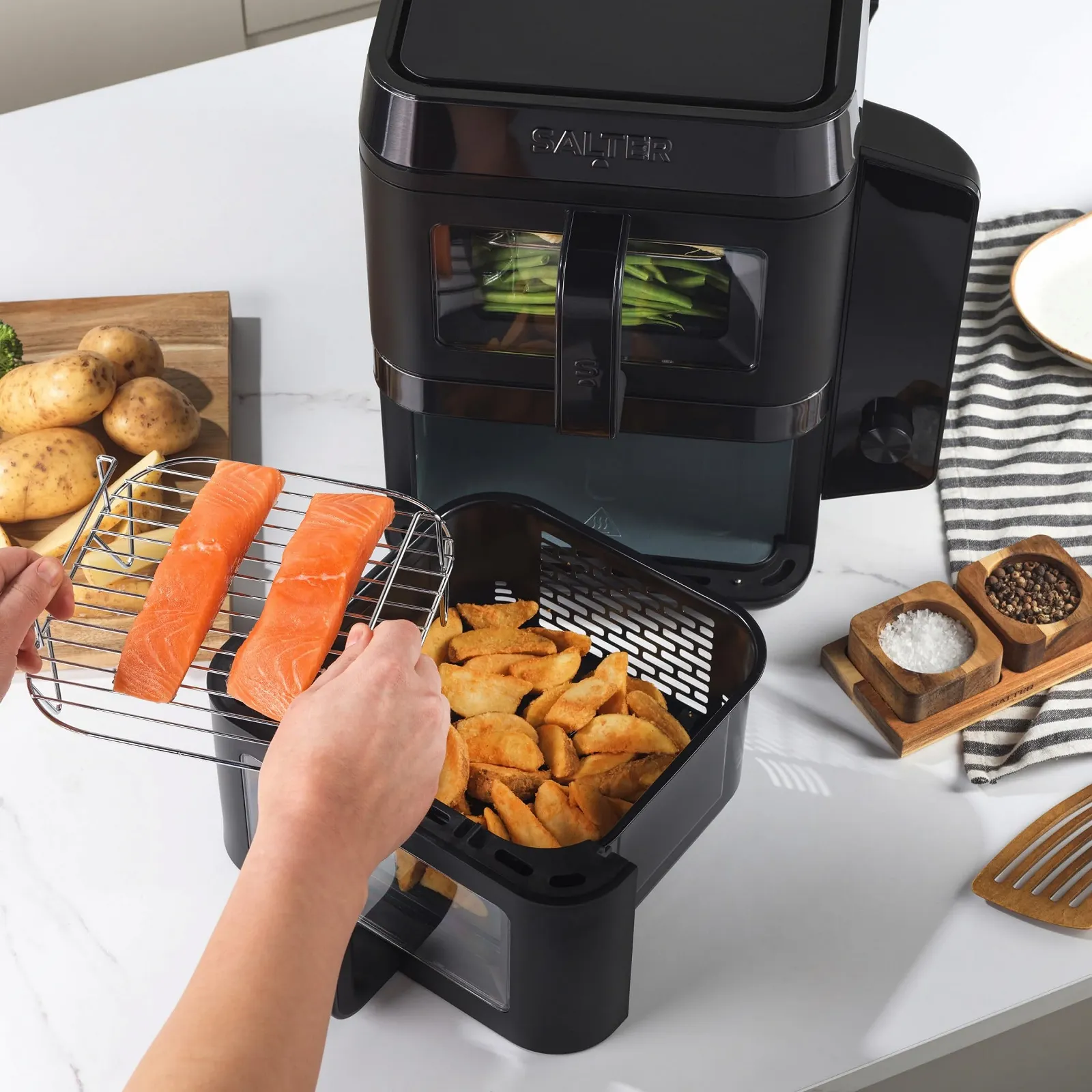 Мультипіч Salter VertiCook View 9 L Double Chamber Vertical 12 Programmes PFAS-Free, фото №4 Мультипіч Salter VertiCook View 9 L Double Chamber Vertical 12 Programmes PFAS-Free, фото №4