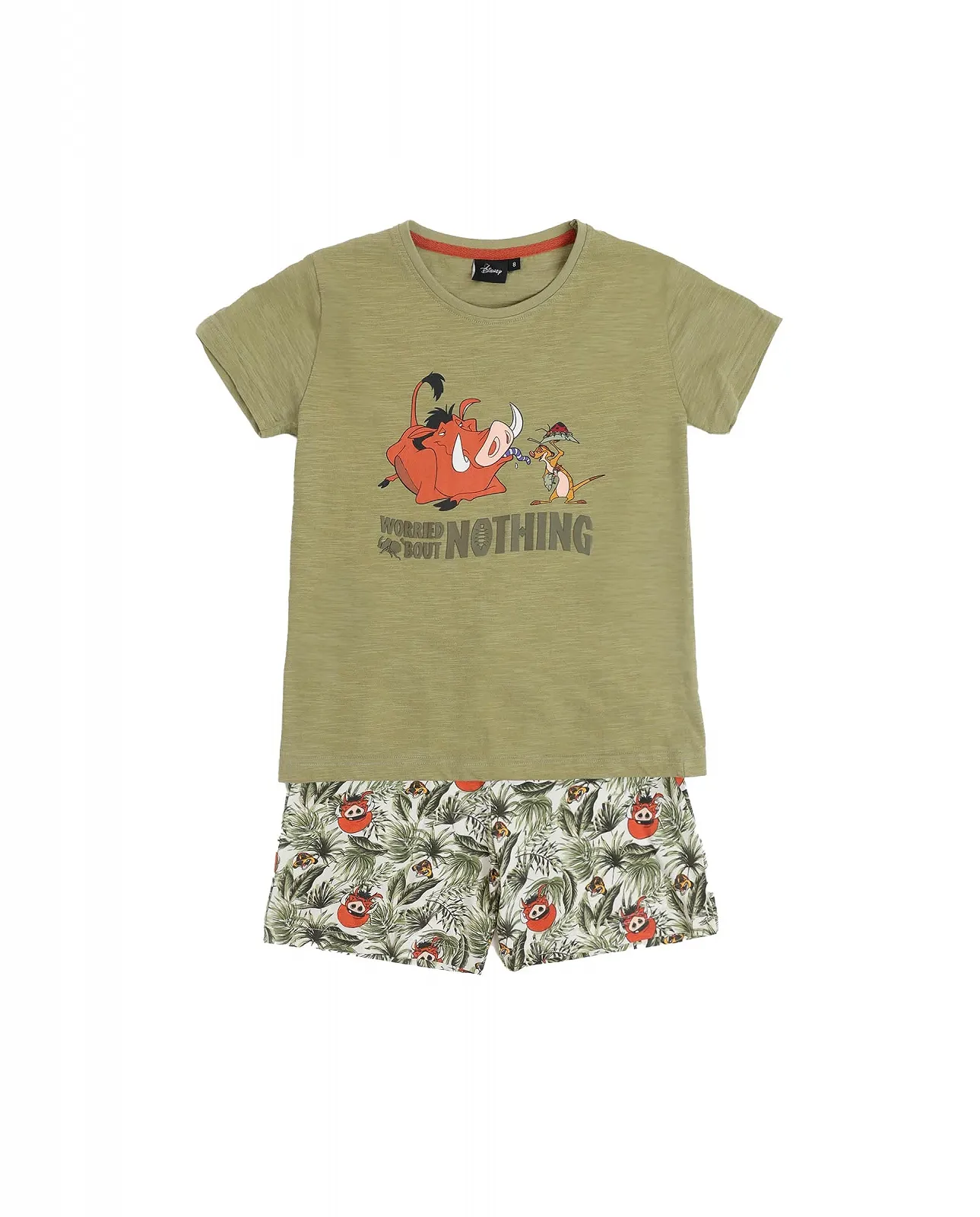 Пижама Disney Timon & Pumbaa для мальчиков, 100% хлопок, с короткими рукавами, фото №1