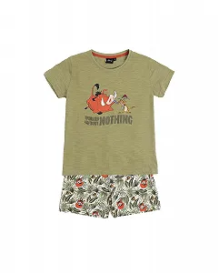 Пижама Disney Timon & Pumbaa для мальчиков, 100% хлопок, с короткими рукавами - Фото 1