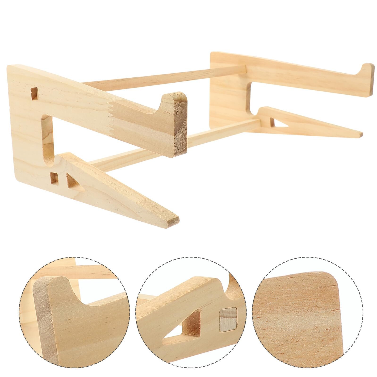 Деревянная подставка для ноутбука портативная, подставка-держатель для ноутбука, прочная подставка для клавиатуры ноутбука, приподнятая настольная подставка для ноутбуков, вентилируемая и без царапин, эргономичная для комфортного набора текста, фото №7