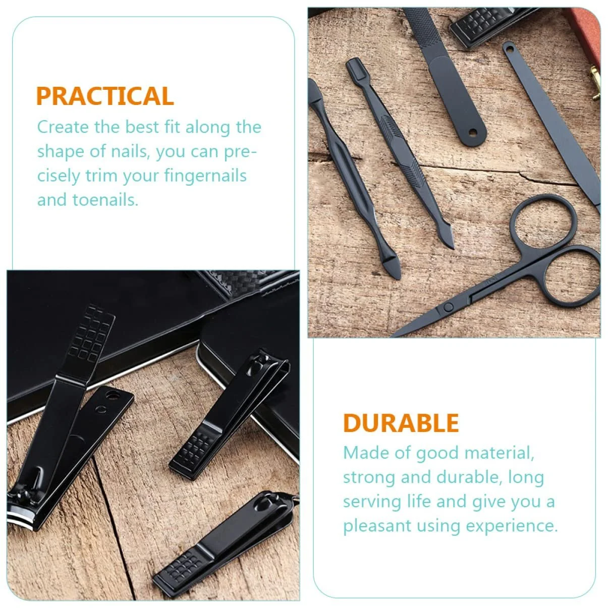 Набор для маникюра CALLARON Кусачки и ножницы для ногтей пальцев рук и ног, включая инструменты для ухода за педикюром, компактные и прочные для путешествий и повседневного использования, фото №9