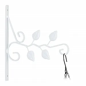 Кронштейн для подвесной корзины Relaxdays Leaves 30 x 29.5 x 2 см железный Белый - Фото 1