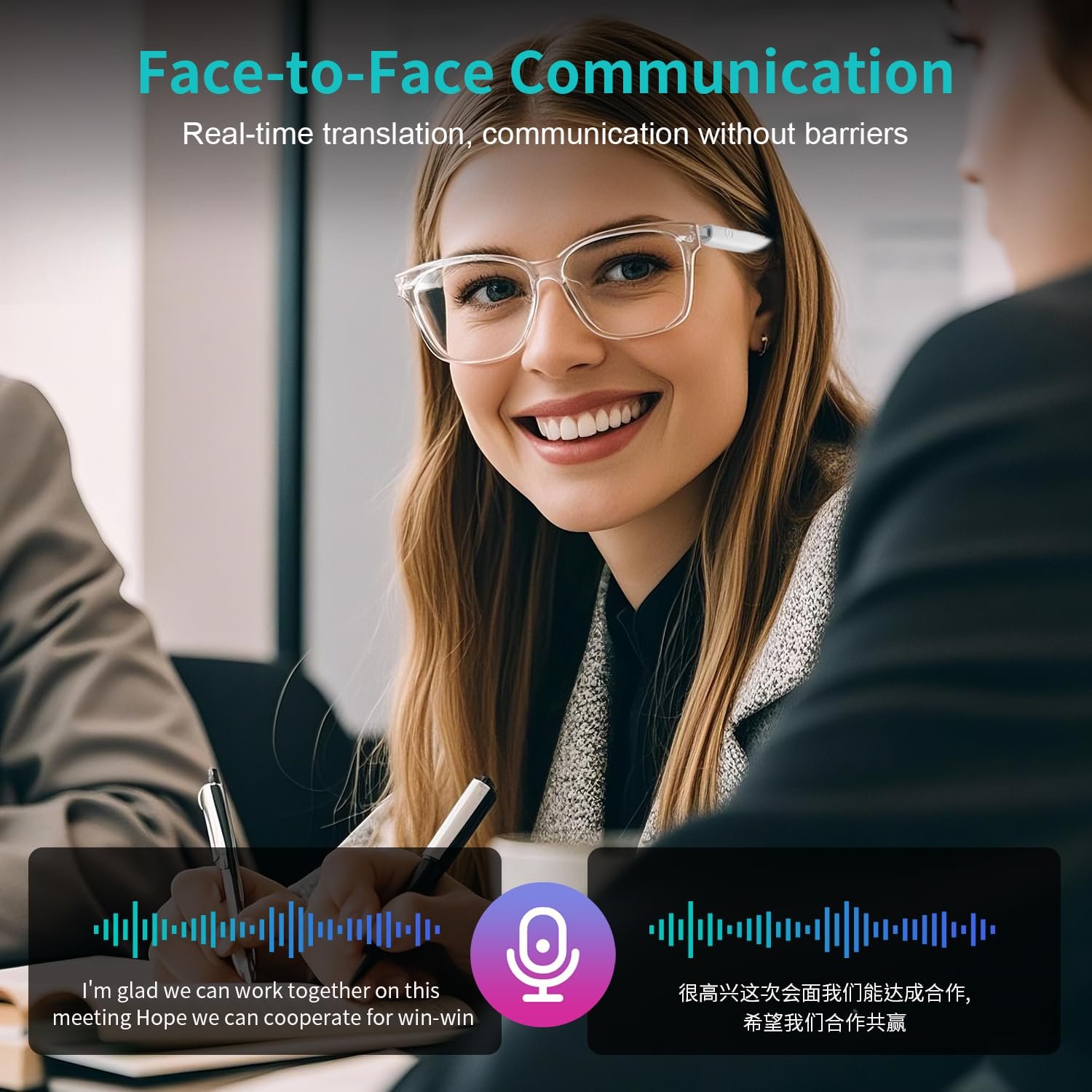 Умные очки-переводчик, двуязычный перевод в реальном времени, фото №5