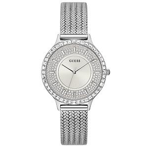 Часы наручные Guess серебристые сетчатые аналоговые - Фото 1