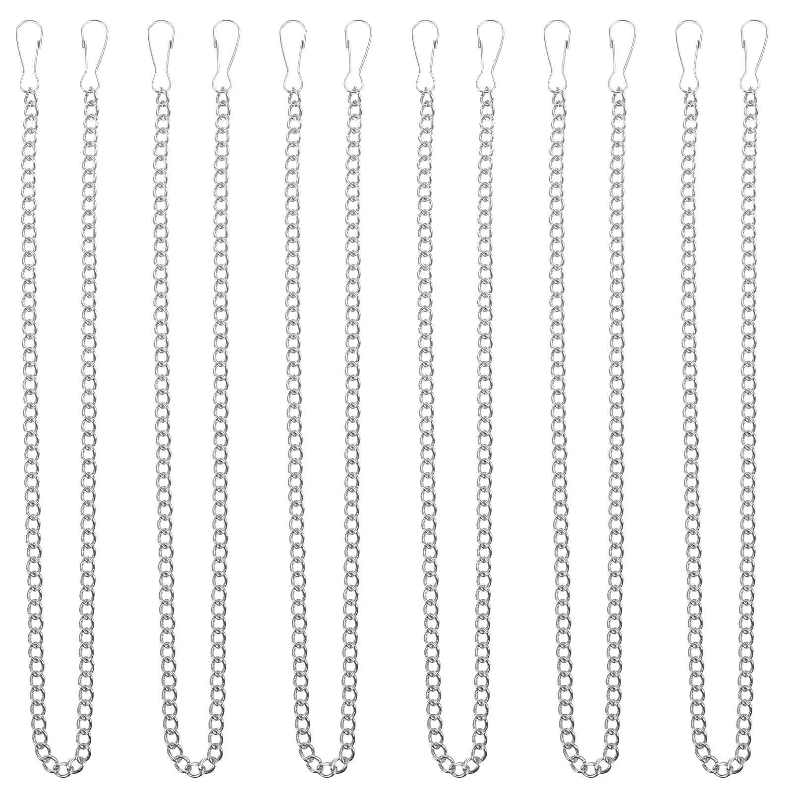 Ланцюжки для підвісних кошиків Набір 6 шт. 50 см металеві Сріблясті, фото №1