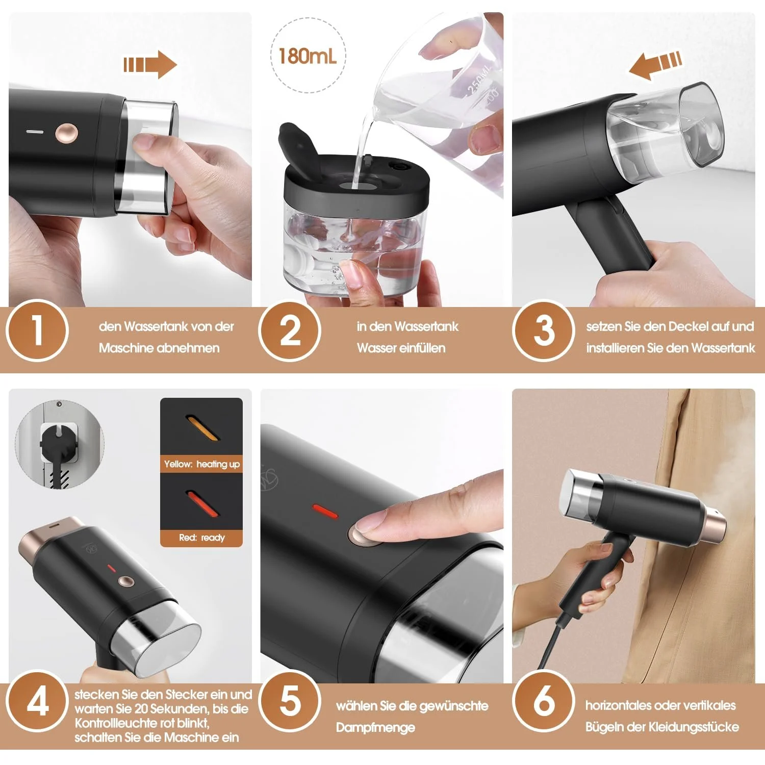 Вертикальный отпариватель Mistsince 1200 Вт 180 мл Складной, фото №6