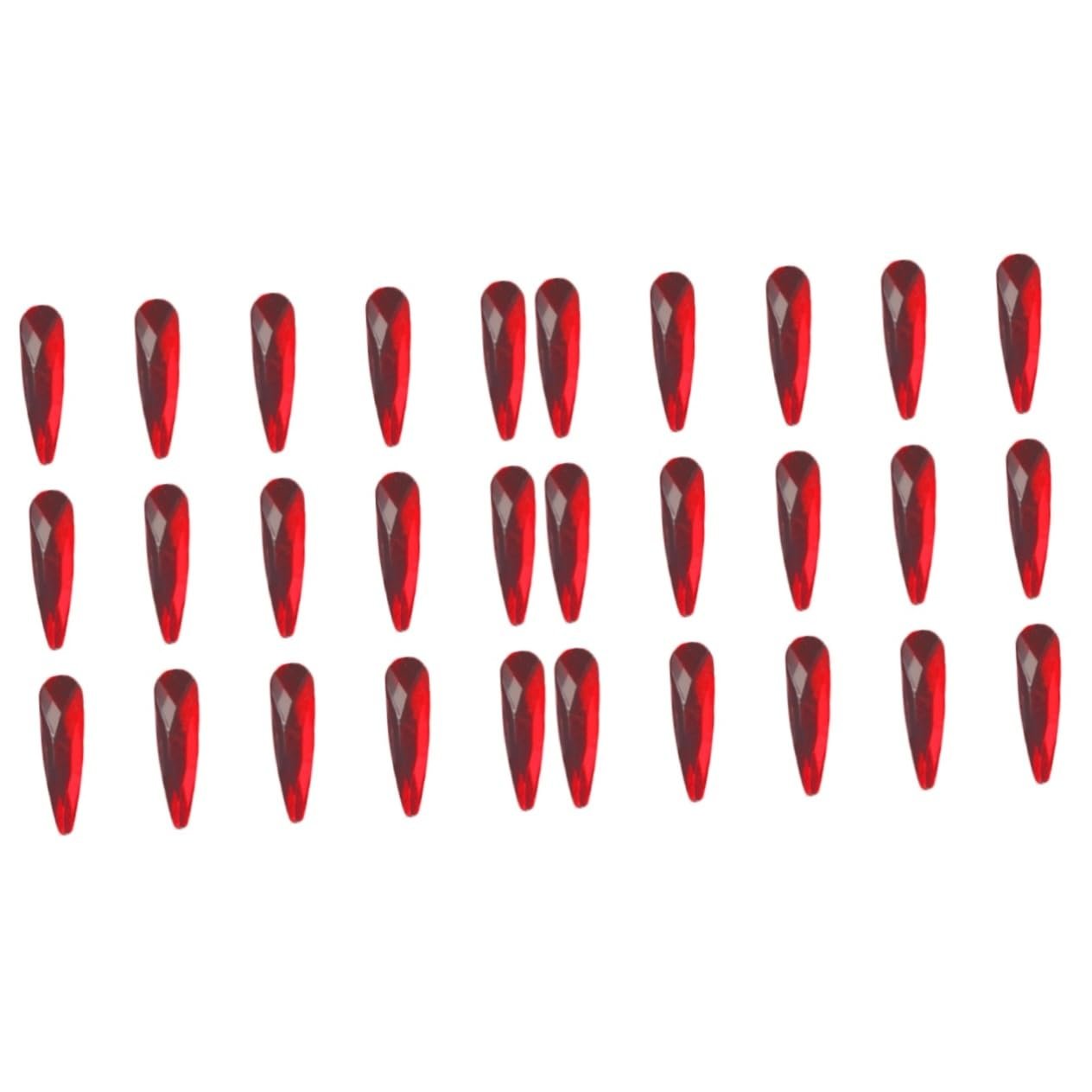 Стрази для нігтівOOFAN 40шт. Дизайн "Кришталевий водоспад" Плоска задня частина Яскраво-червоний, фото №1