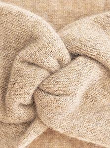 Повязка на голову Zwillingsherz 100% кашемир, вязаная, однотонная, бежевый synthetic.ua - Фото 1