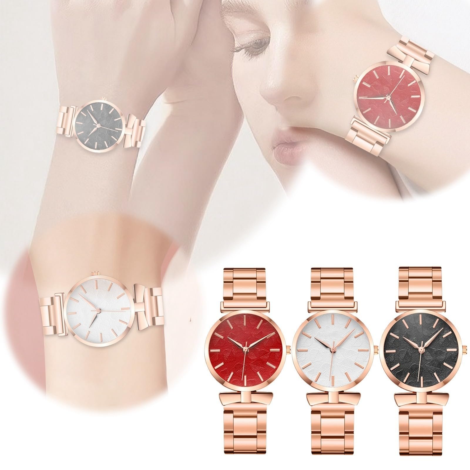 Женские часы Generisch Стальной ремешок Лист Кварцевые часы, фото №2 Женские часы Generisch Стальной ремешок Лист Кварцевые часы, фото №2