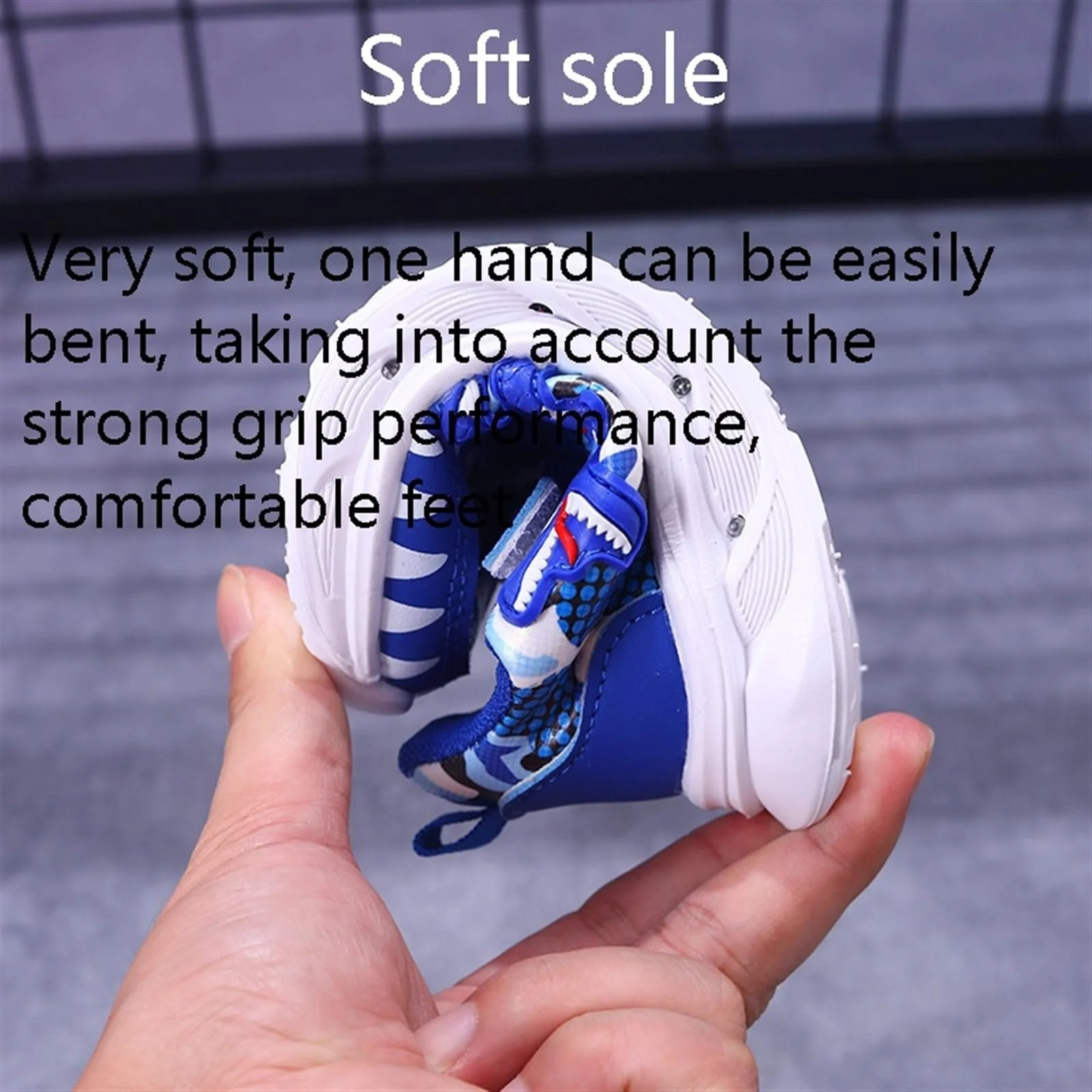 Кроссовки Детские со светодиодами, Светящиеся, с динозавром, Спортивные, для мальчиков 1-6 лет, Весна и осень, Повседневные, на липучках, фото №7