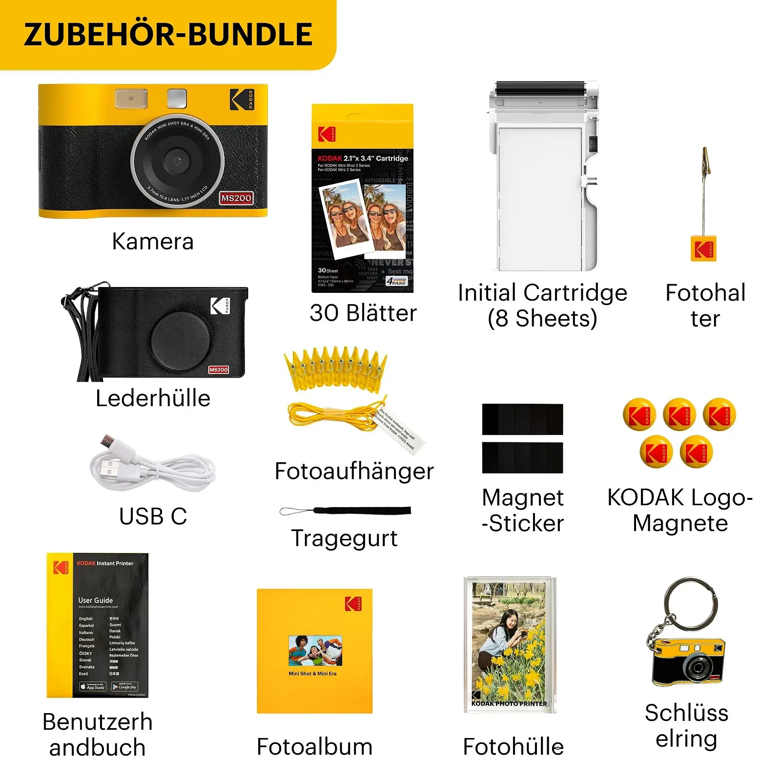 Фотокамера мгновенной печати и принтер Kodak Mini Shot 2 ERA Yellow, фото №6