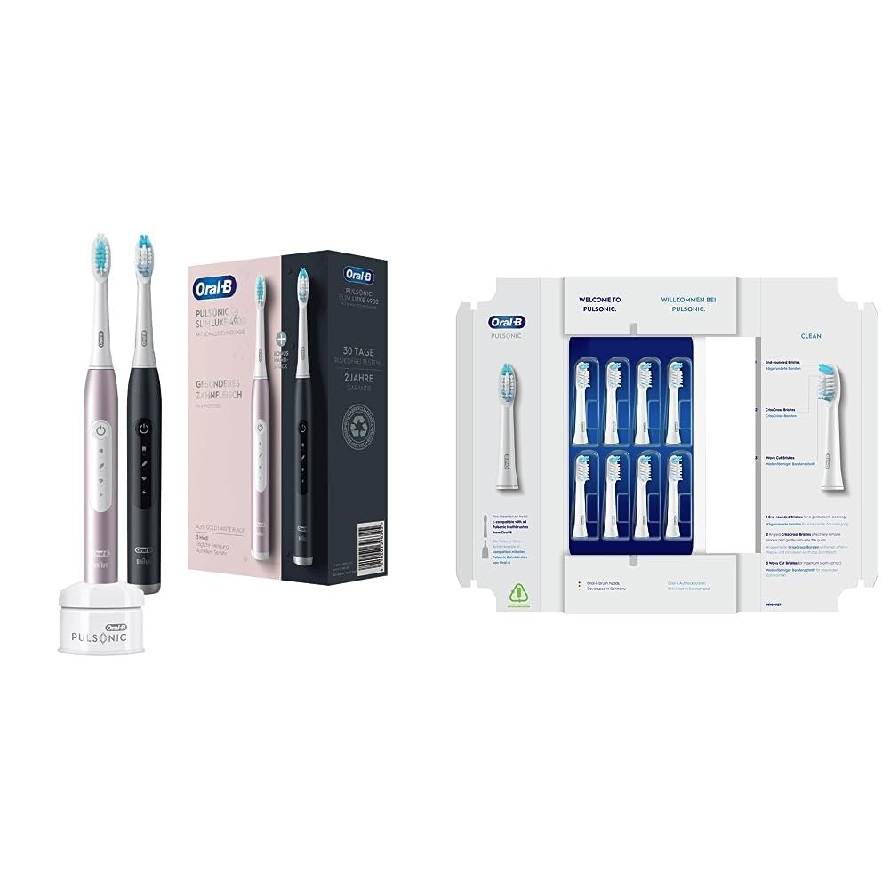 Зубная электрощетка звуковая Oral-B Pulsonic Slim Luxe 4900 + Сменные насадки Pulsonic Clean (8 шт., в упаковке), фото №1