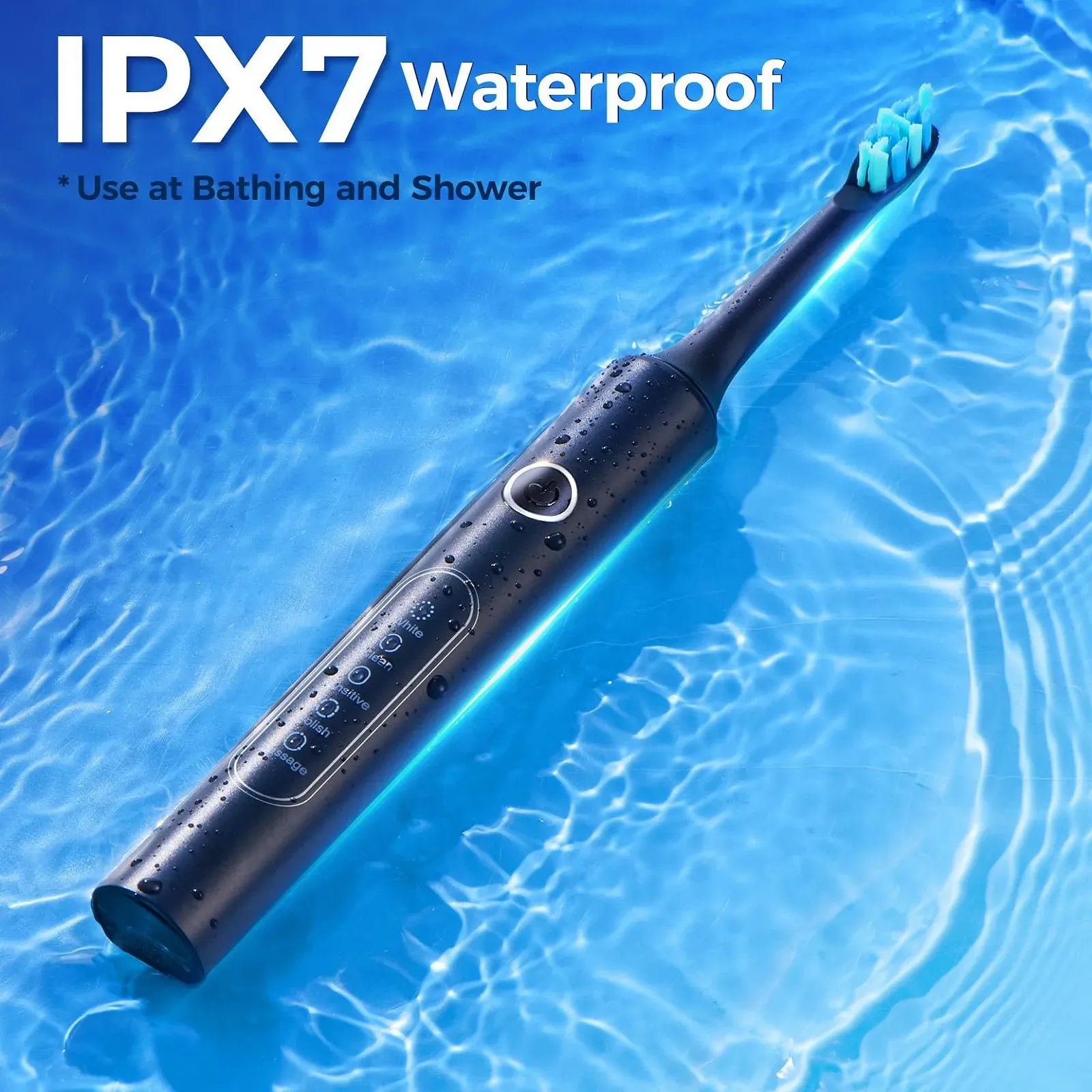 Звуковая электрическая зубная щетка 40 000 кол/мин 5 режимов Black, фото №6