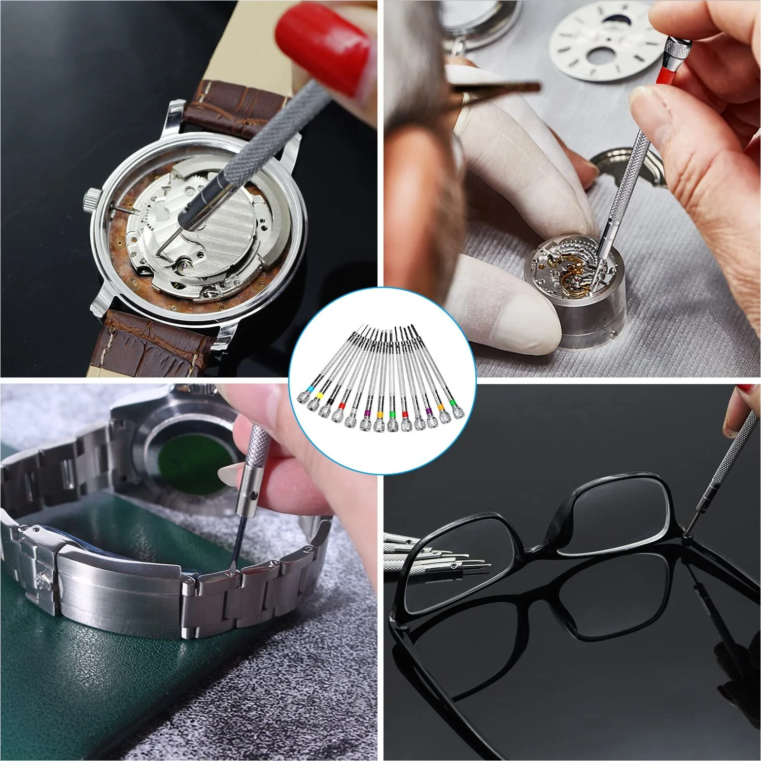 Набір годинникових викруток 13 прецизійний 13 шт. 0.6 мм - 2.0 мм з розмагнічувачем, фото №7