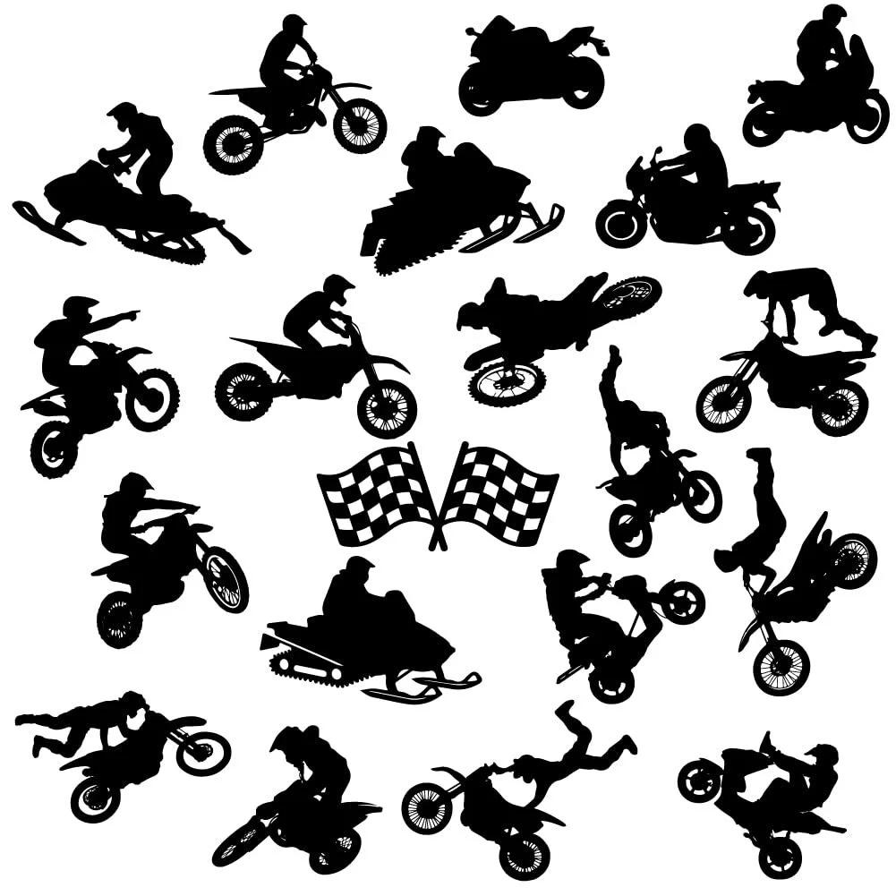 Наклейка на стіну SUPERDANT Dirtbike вінілова чорна, фото №3