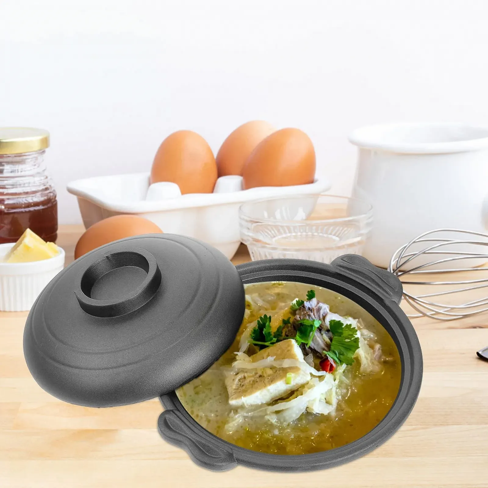 Кастрюля-пароварка керамическая термостойкая с антипригарным покрытием универсальная 1 шт., фото №7 Кастрюля-пароварка керамическая термостойкая с антипригарным покрытием универсальная 1 шт., фото №7