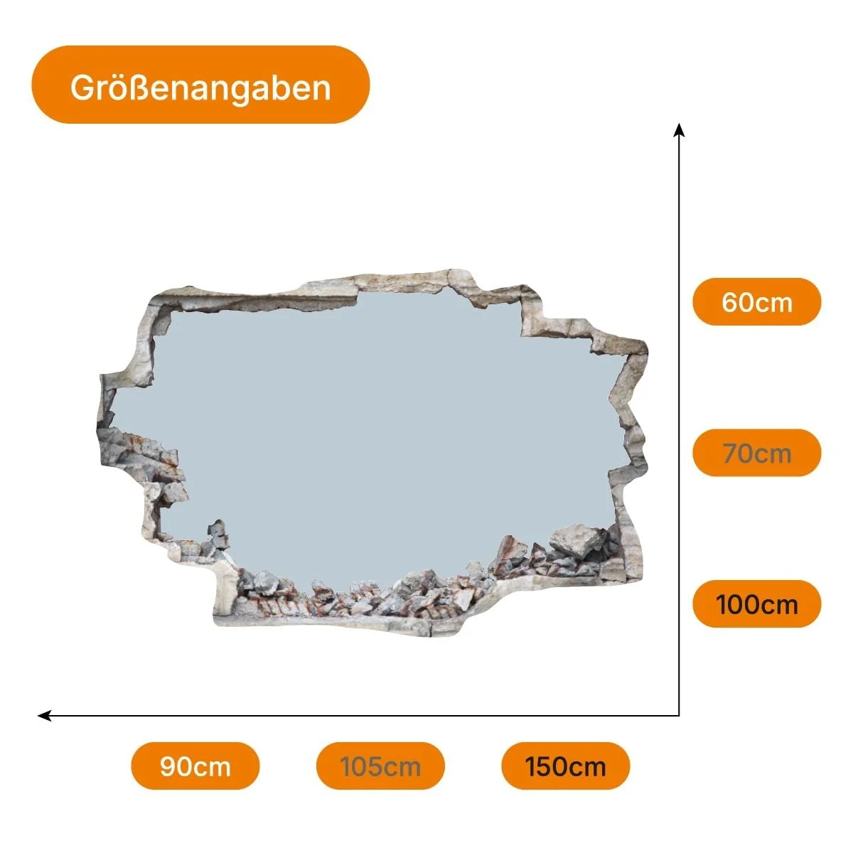 Наклейка на стіну DW000035 Планети в космосі 150 x 100 см Сірий камінь, фото №3