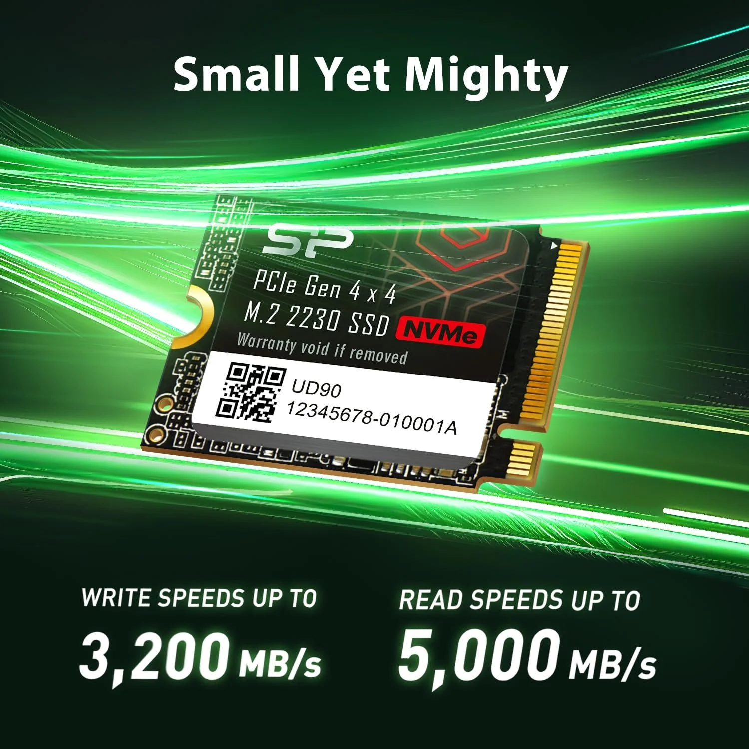 SSD Silicon Power UD90 SU01KGBP44UD9007MM 1 ТБ 2230 NVMe 4.0 Gen4 PCIe M.2 5,000/3,200 МБ/с, фото №3