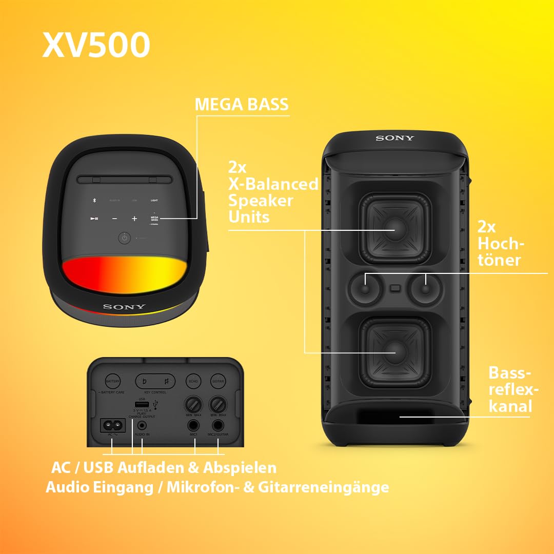 Портативная колонка Sony SRS-XV500 Черная, фото №5