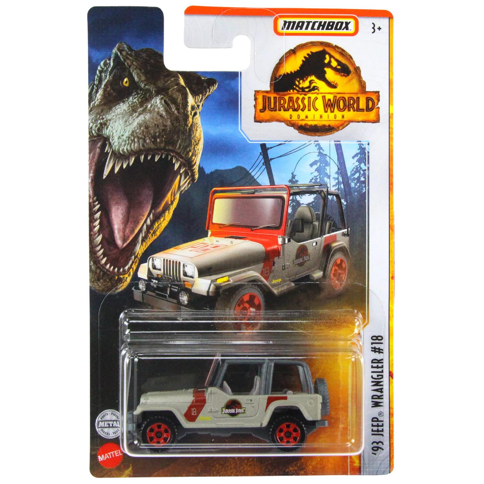 Іграшкова машина Matchbox Jurassic World Dominion FMW90 Diecast 1:64 - 1993 Wrangler #18 HBH01, фото №2
