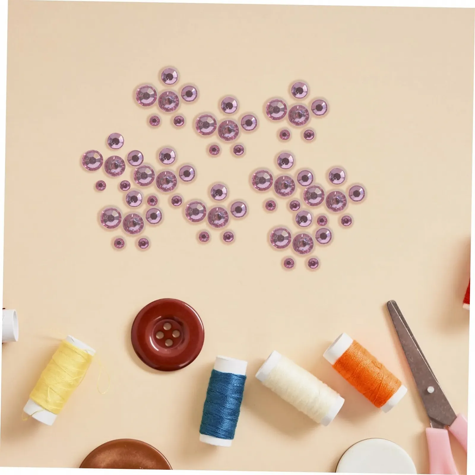 Стразы Акриловые Плоские Розовая Вишня Разноцветные, фото №5