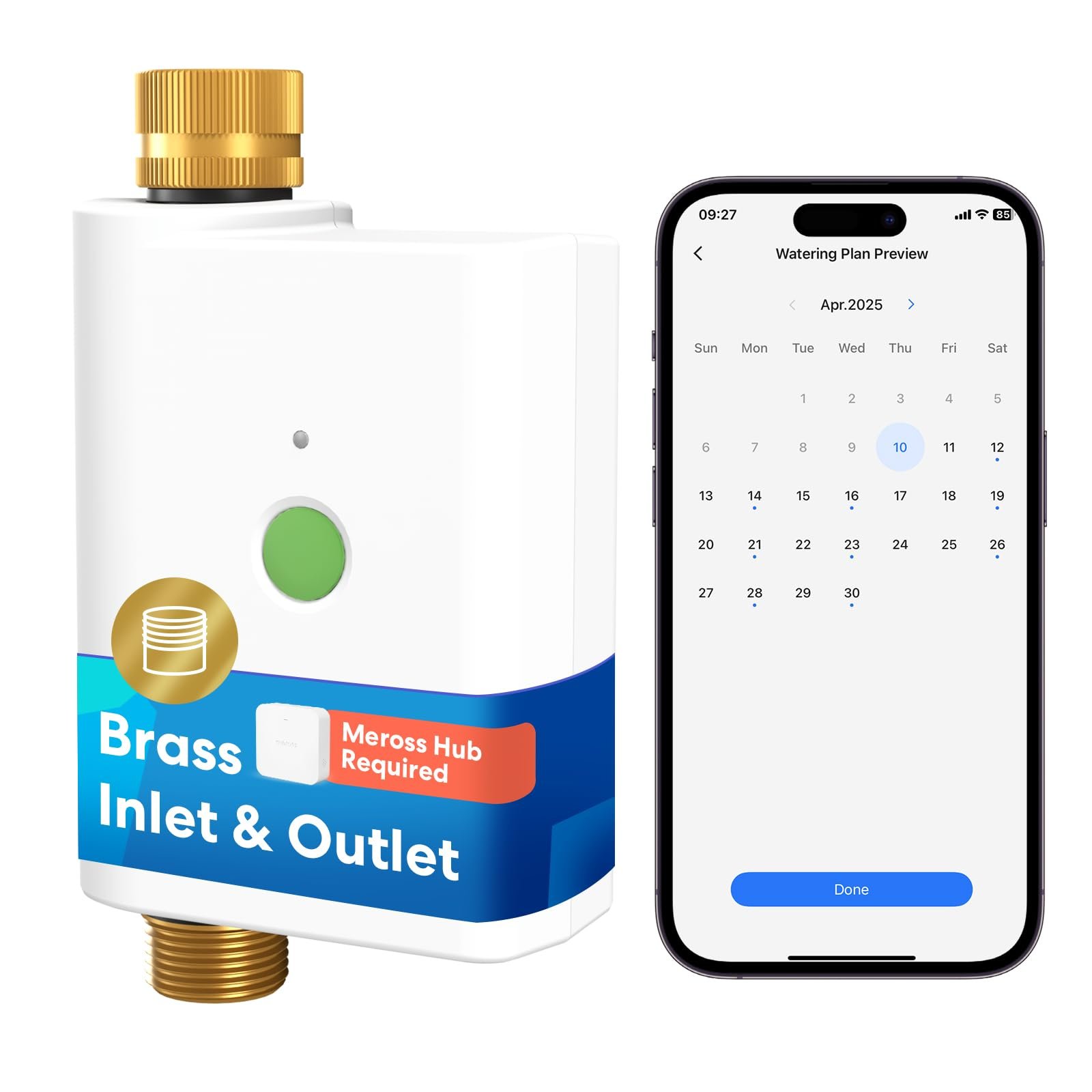 Контролер, таймер поливу Meross WiFi MSH450/MSH400 Моніторинг споживання води HomeKit Alexa Google Home, фото №1