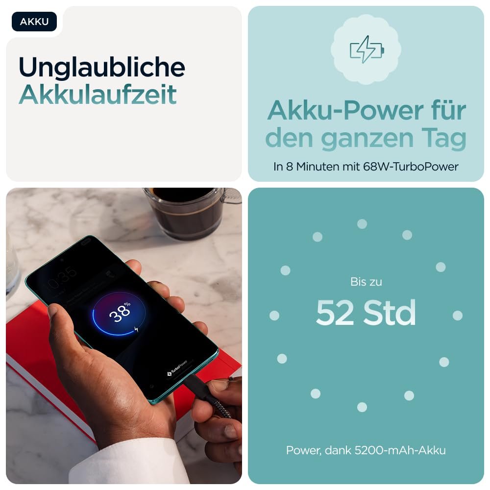 Смартфон Motorola Edge 60 Fusion Pantone Amazonite + Зарядное устройство Motorola 68W TurboPower, фото №7