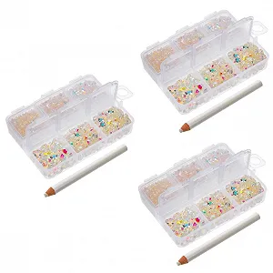 Стразы Смола Плоская задняя часть Для украшения ногтей Самоклеящиеся AB-цвета Для маникюра и рукоделия - Фото 1