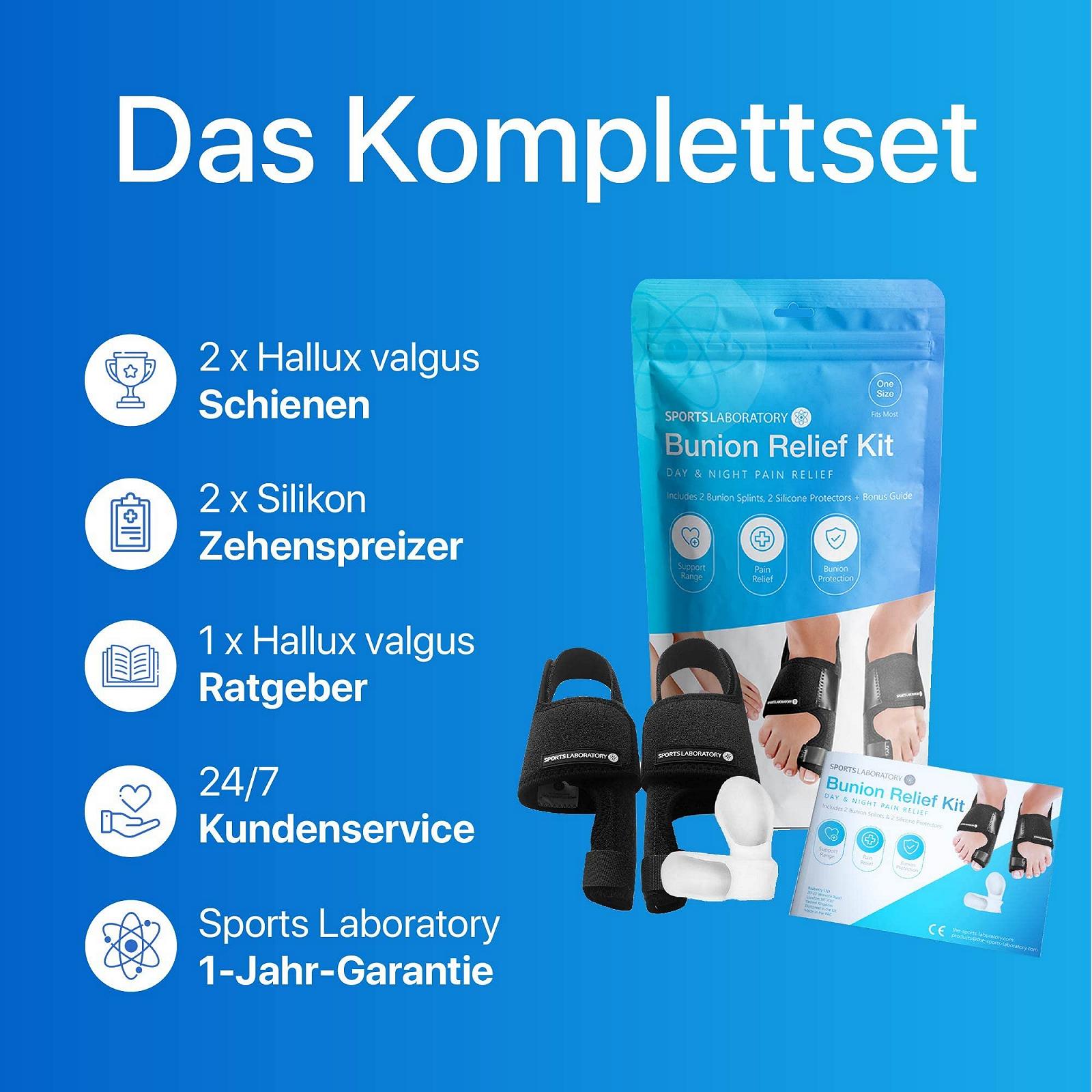 Комплект для корекції Hallux Valgus Sports Laboratory для дня і ночі 2 x шини Hallux Valgus, фото №3