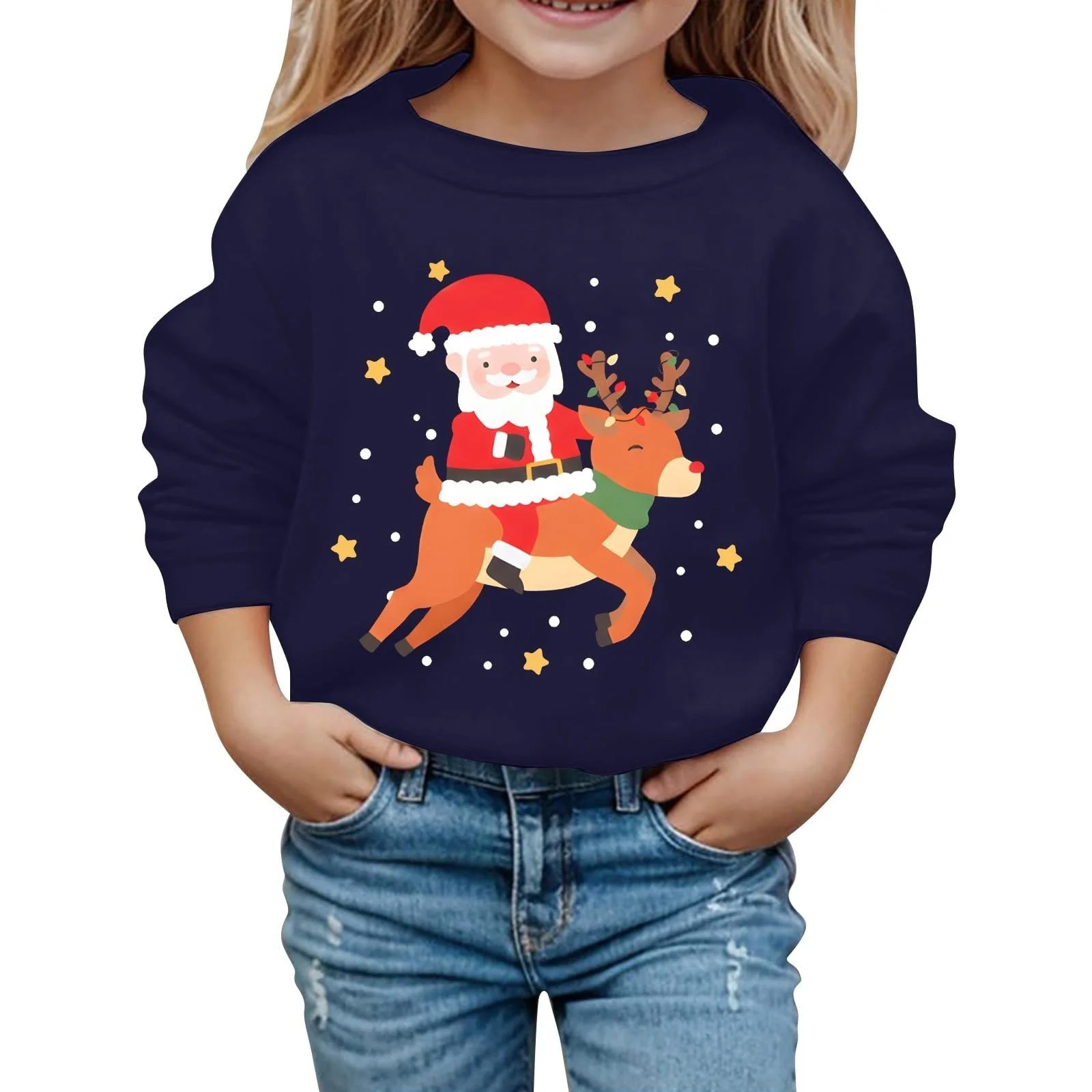 Повседневный свитшот для девочек с буквенным принтом, круглым вырезом и длинными рукавами для девочек-подростков, фото №1