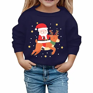 Повседневный свитшот для девочек с буквенным принтом, круглым вырезом и длинными рукавами для девочек-подростков - Фото 1