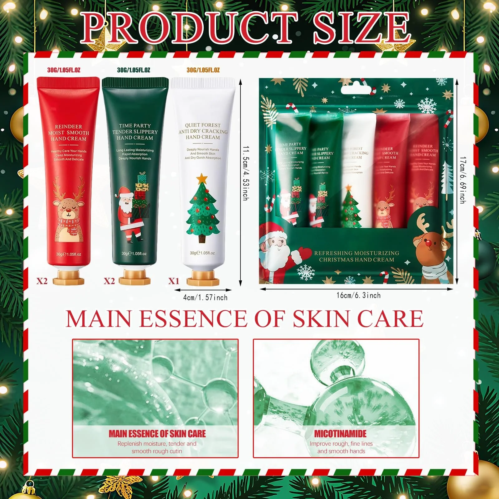 Набір кремів для рук 5 шт Різдвяний набір, фото №2