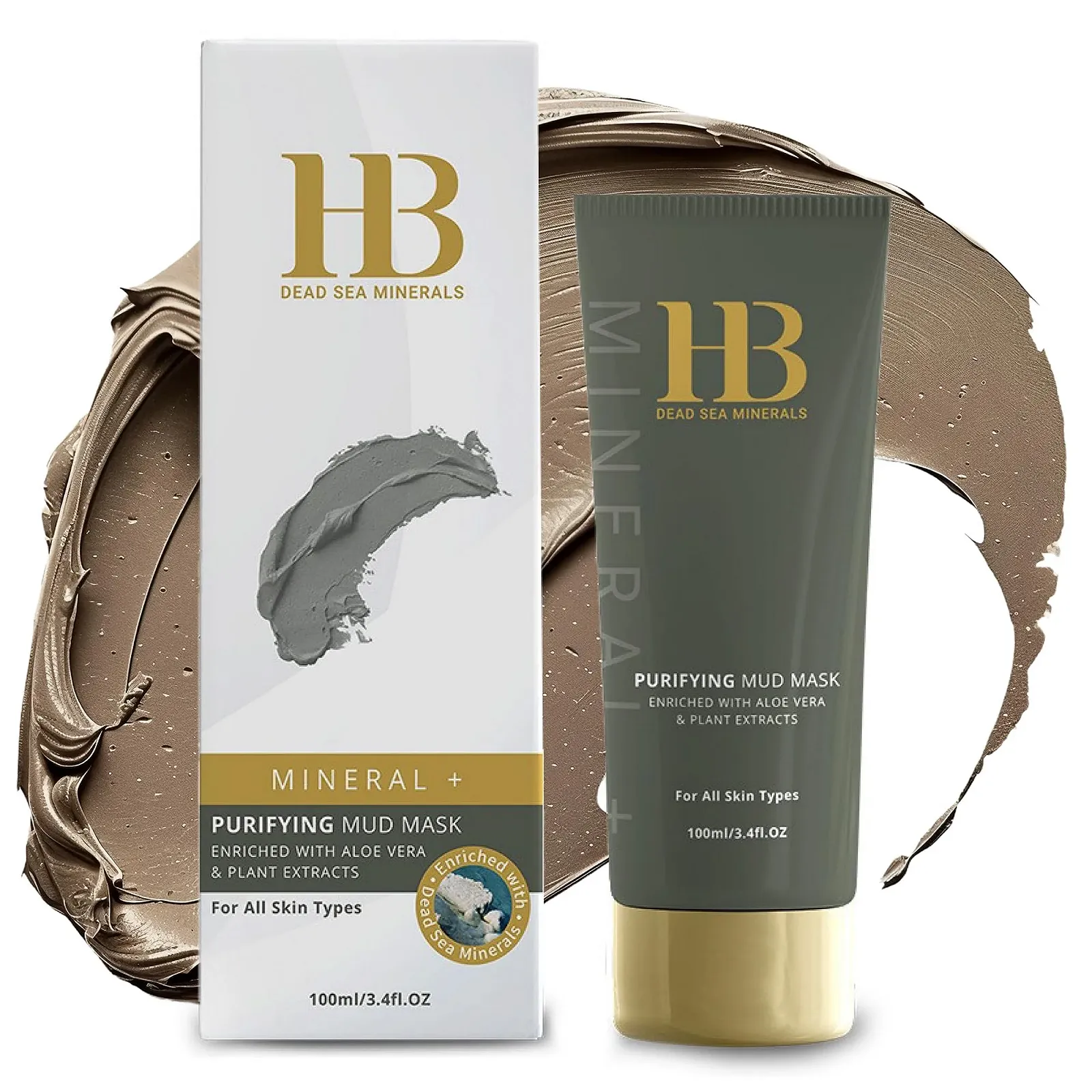 Маска для обличчя HB Мінерали Мертвого моря з алое вера та гряззю Мертвого моря 100 мл, фото №1