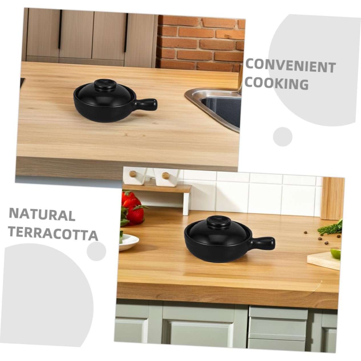 Глиняный горшок IMIKEYA Donabe с крышкой керамический для риса, фото №8