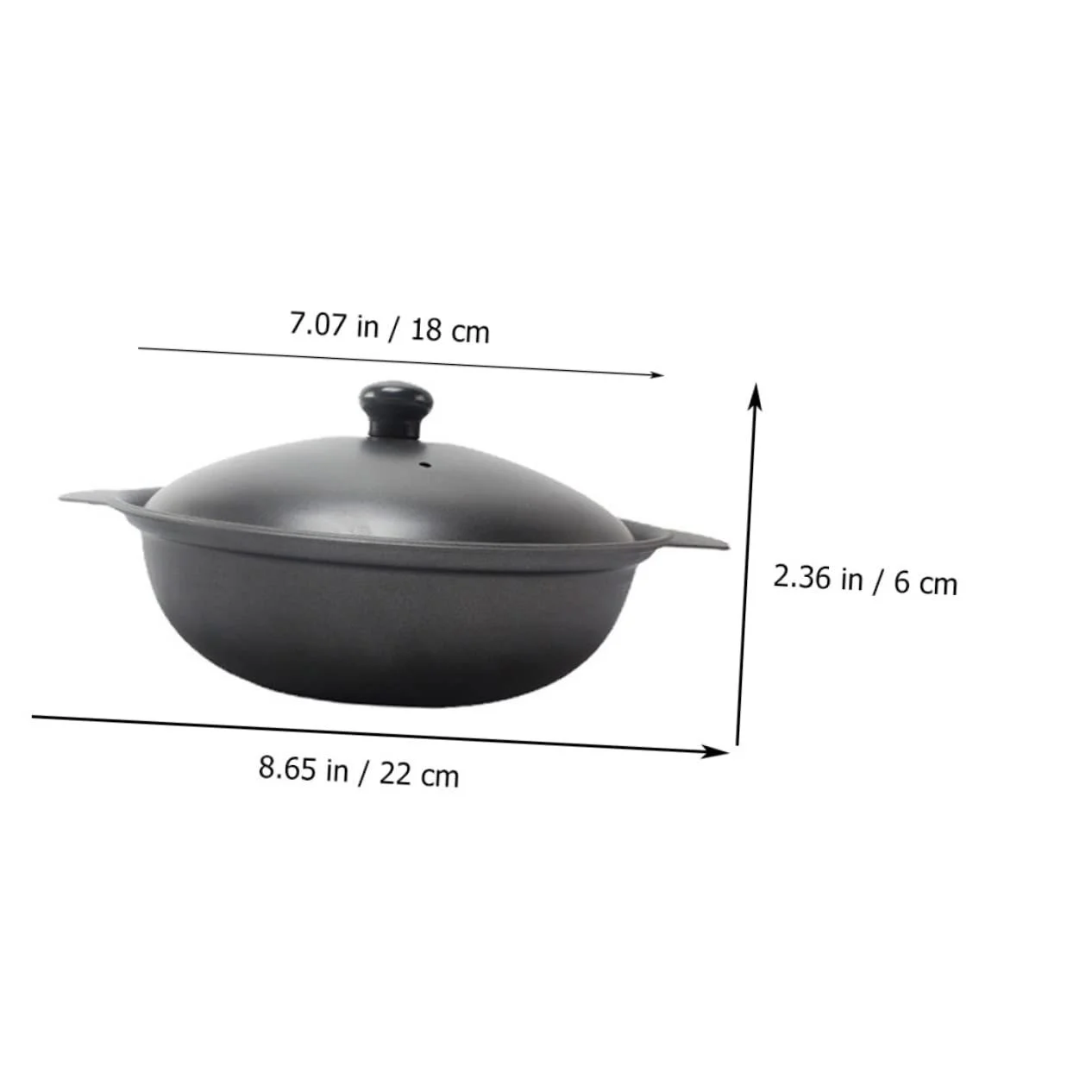 Кастрюля чугунная 18 см с крышкой термостойкая для индукции и духовки, фото №2 Кастрюля чугунная 18 см с крышкой термостойкая для индукции и духовки, фото №2