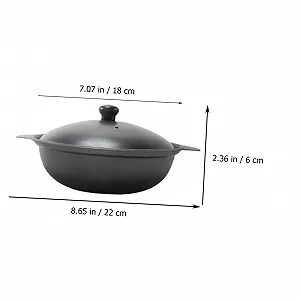 Кастрюля чугунная 18 см с крышкой термостойкая для индукции и духовки synthetic.ua - Фото 1