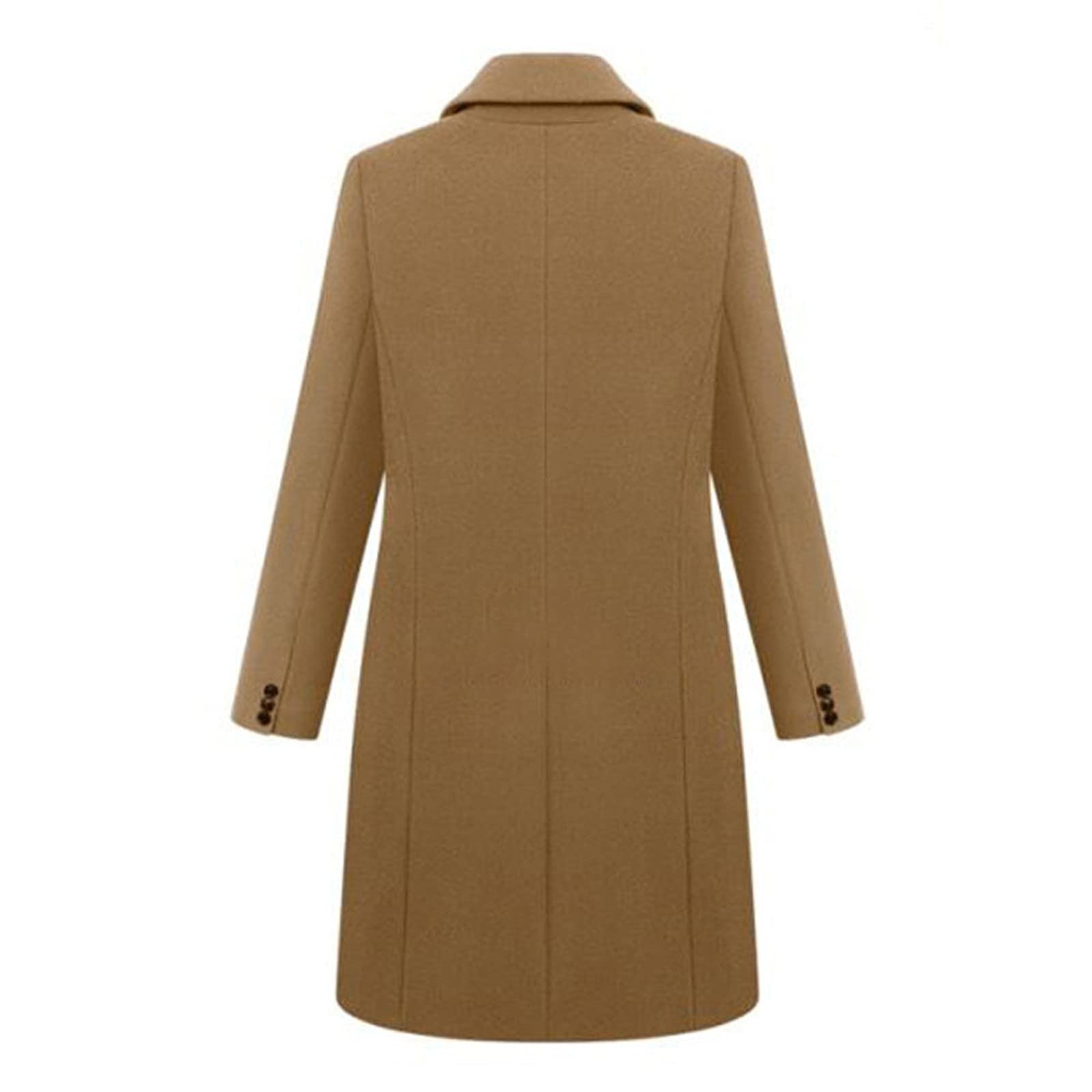 Пальто Yowablo Зимове з лацканами Вовняне Довге, фото №4