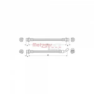 Гальмівний шланг METZGER 4111074 для HONDA, задній міст зліва - Фото 1