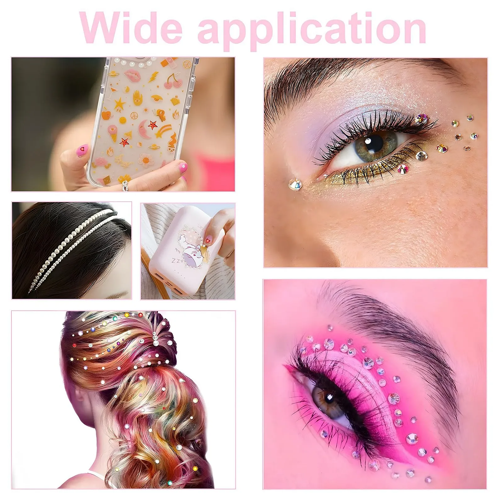 Набор наклеек с блестками 16 шт. + пинцет Разноцветные и разных размеров, фото №7