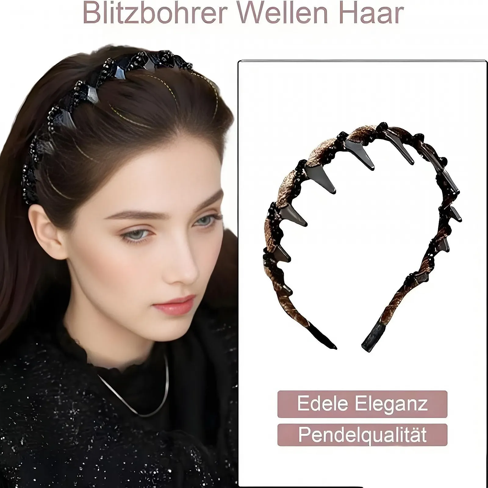 Набір з 3 елегантних жіночих обручів для волосся з зубцями, фото №4