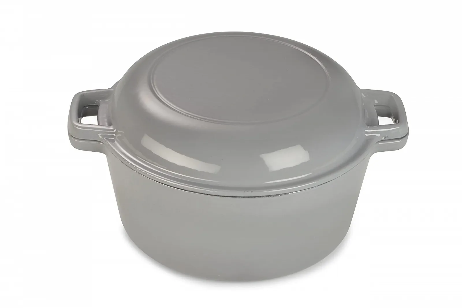 Набір 2-в-1 каструля та сковорідка для подачі Echtwerk чавунна з емалевим покриттям сіра 3,5 л 25,3 см, фото №3