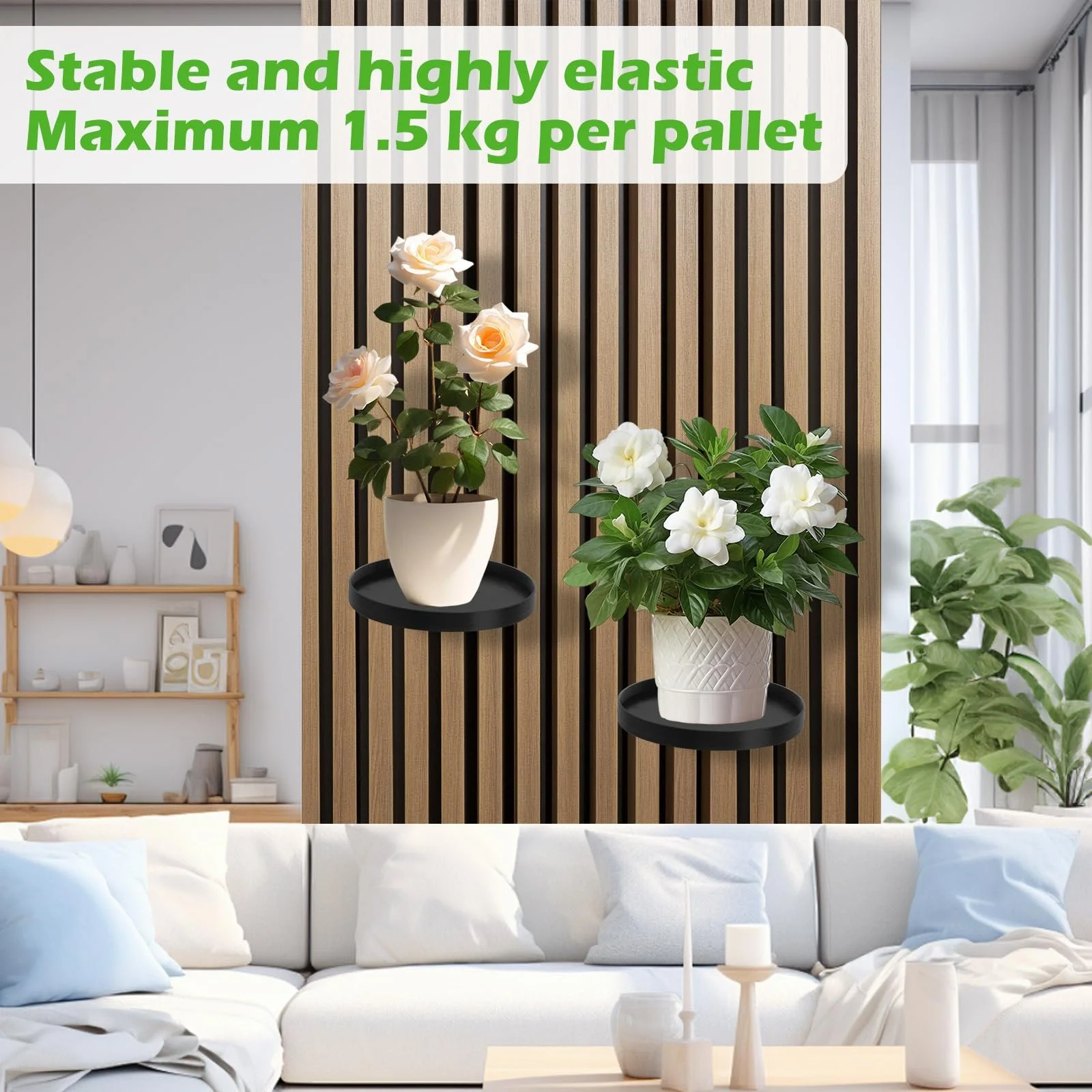 Держатель для растений набор из 2 шт. для акустических панелей без сверления черный, фото №5