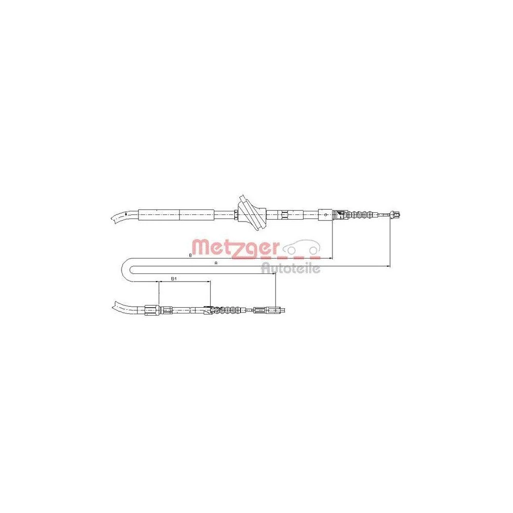Трос стояночного тормоза METZGER 10.7583 для AUDI задний левый задний правый, фото №1