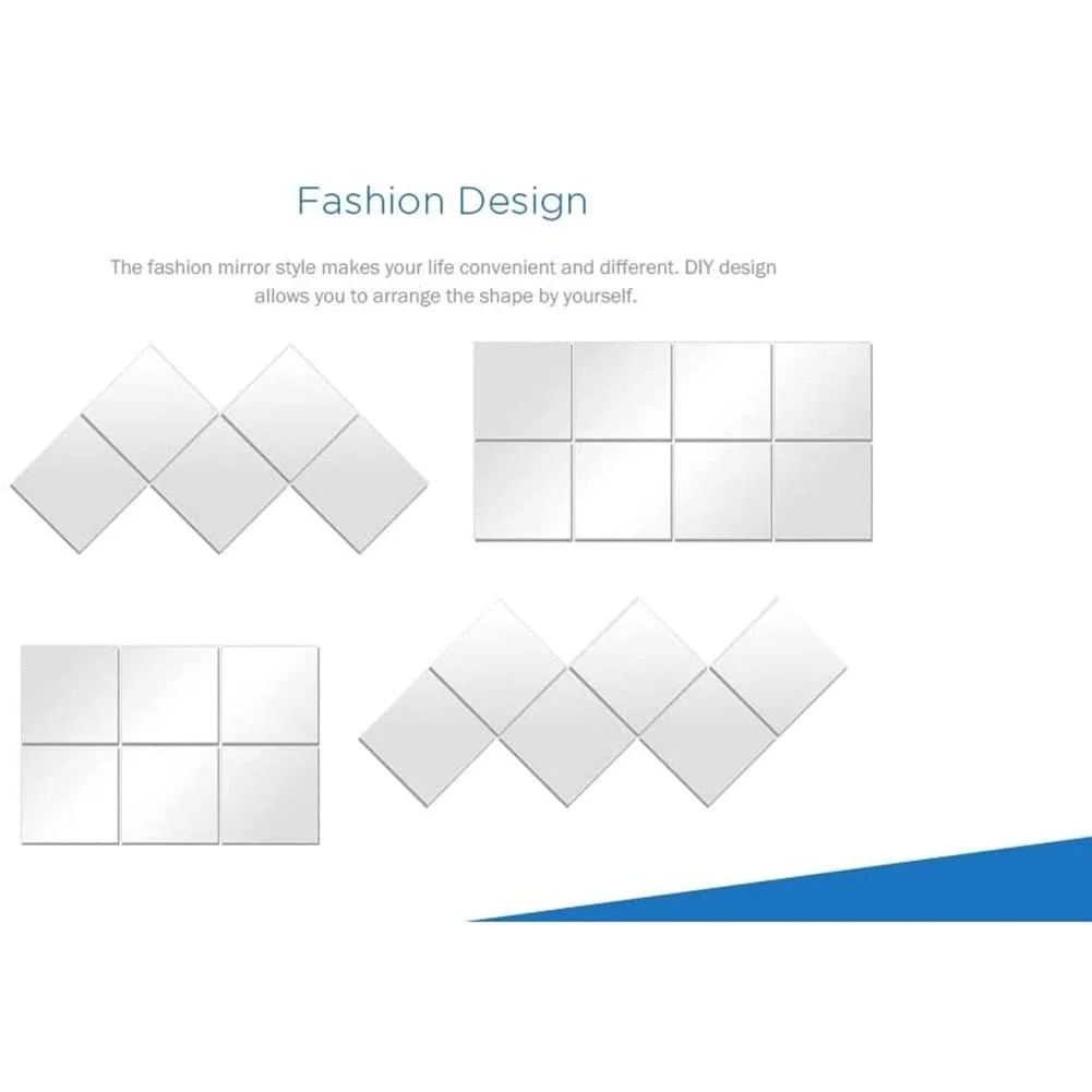 Наклейки на стіну Квадратні дзеркальні 15 см x 15 см 24 шт. 3D мозаїка DIY декор, фото №6 Наклейки на стіну Квадратні дзеркальні 15 см x 15 см 24 шт. 3D мозаїка DIY декор, фото №6