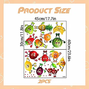 Наклейки на стіну Кухонні Овочі та фрукти ПВХ Набір 2 шт. 30 x 45 см synthetic.ua - Фото 1