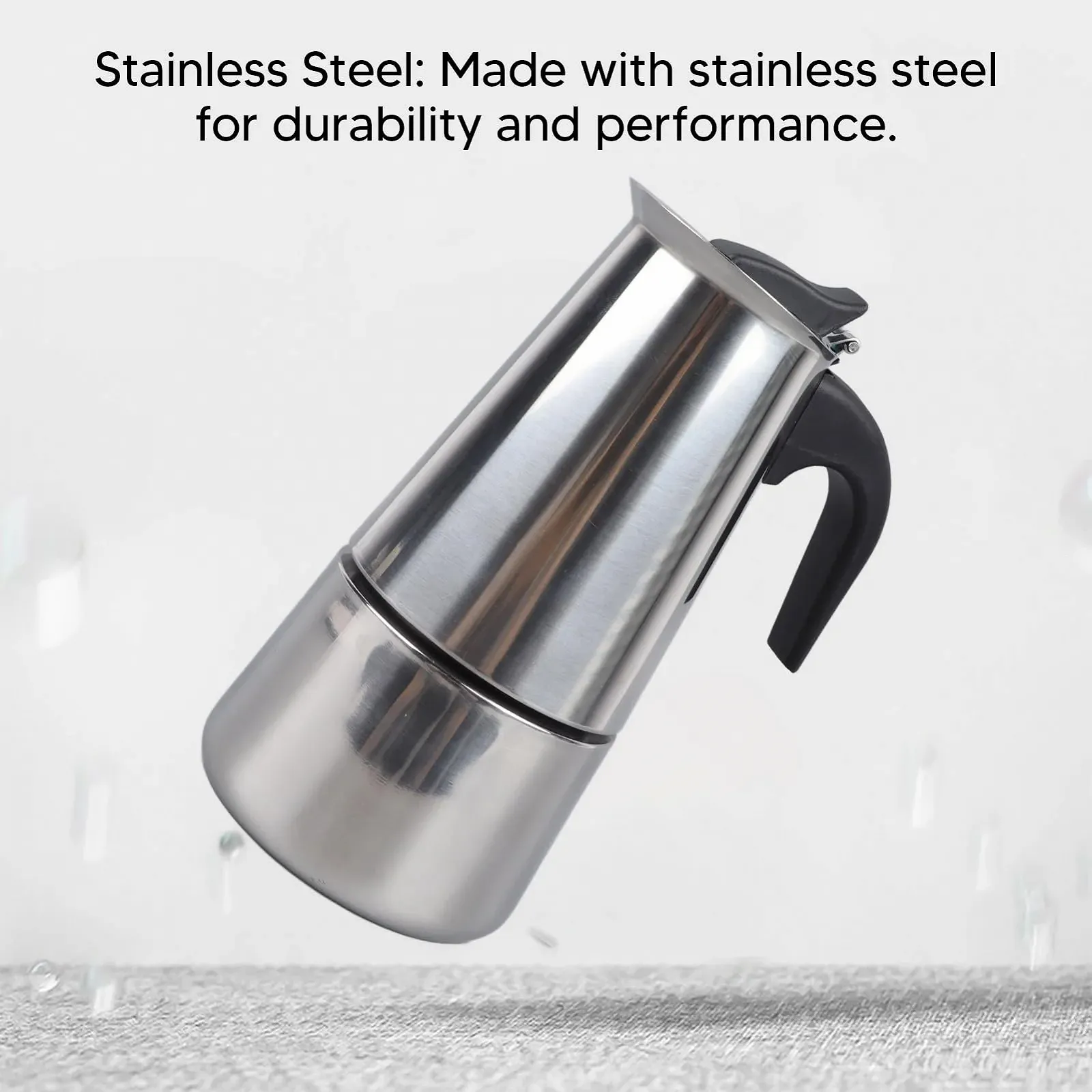 Кавник Moka 300 мл з нержавіючої сталі для дому, подорожей, кемпінгу, фото №5